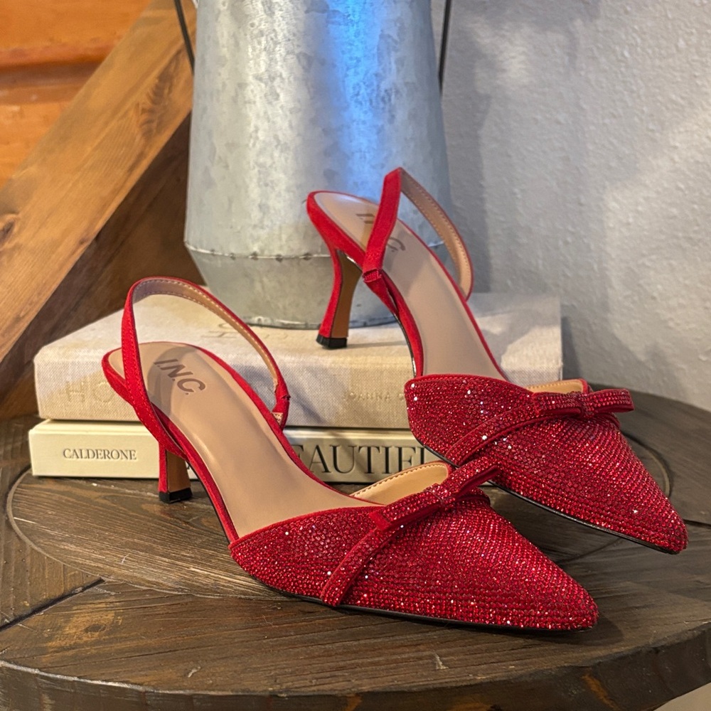 INC International Concepts Women's Slingback Kitten Heel Pumps